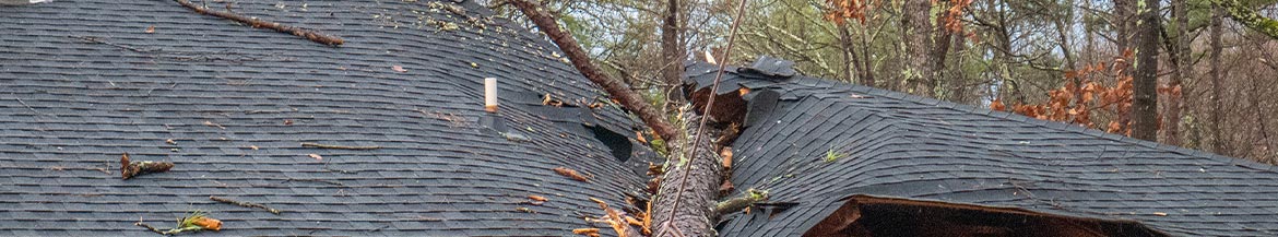 Banner of storm damaged roof