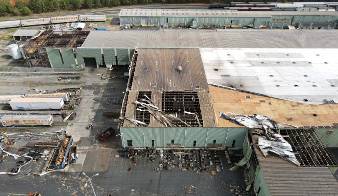Disaster damaged commercial space