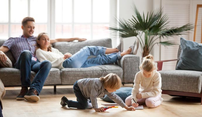 Family spending time in a fresh air room