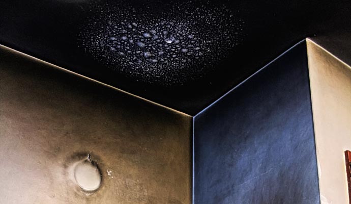 Smoke damaged ceiling