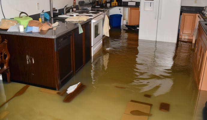 flood damaged floor