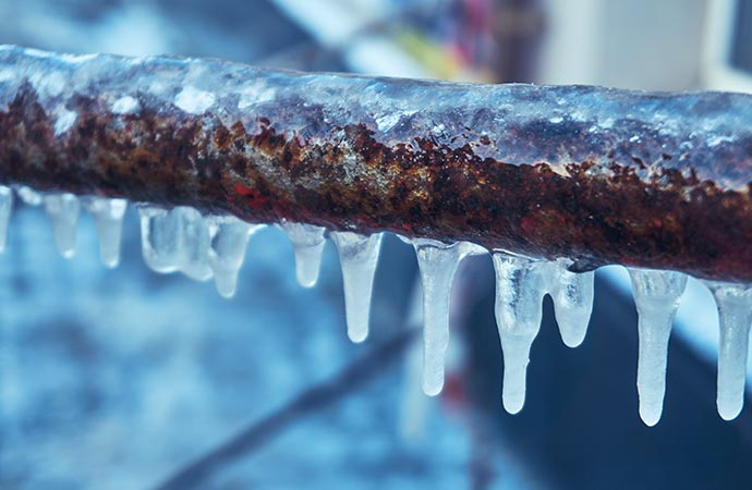 frozen pipe in Newtown