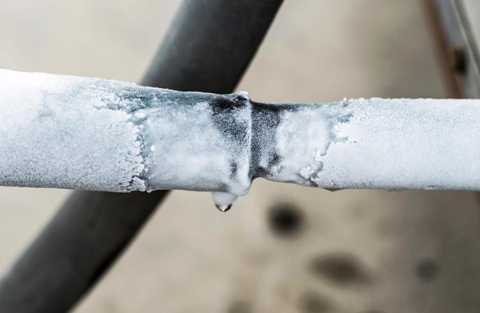 frozen covered pipe