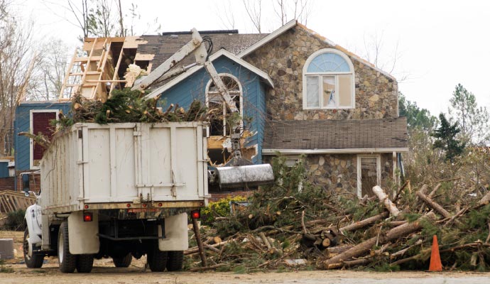 Storm damage area repairing