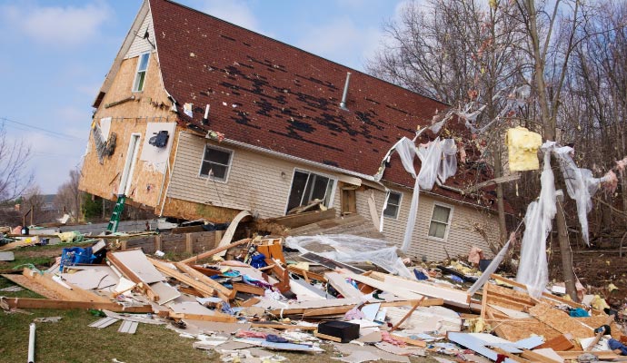 Area impacted by tornado.