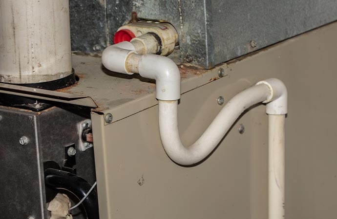 AC unit drain pipe line