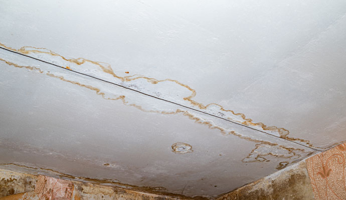 water damaged ceiling