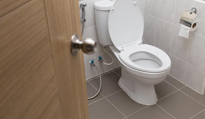 modern bathroom with white toilet