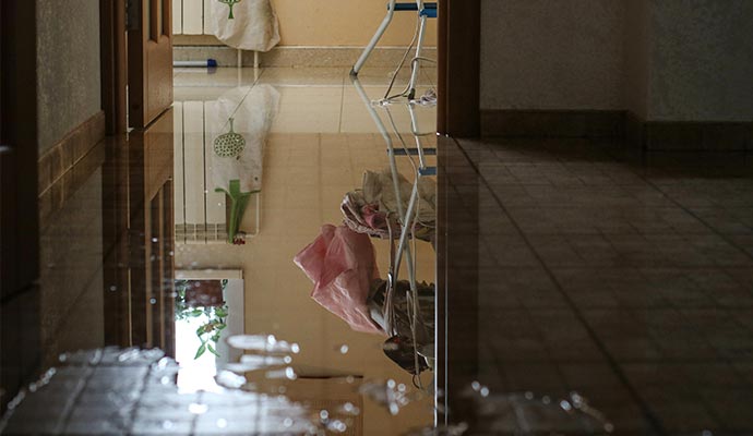 water damaged floor